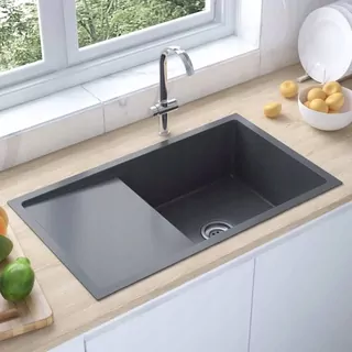 Kuchynský drez - Ručne vyrobený kuchynský drez, sitko, čierny, stojan