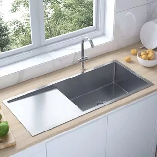 Ručne vyrobený kuchynský drez, nehrdzavejúca oceľ