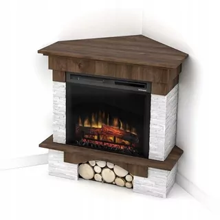 Voľne stojaci krb s funkciou vykurovania, elektrický Warmtec, odtiene hnedej, 1400 W, 91 x 89 x 76,5 cm