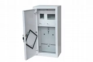 Kovový rozvádzač 1 × 1F na elektronický merač + 6 bezpečnostných zámkov okno RAL 9003 A-RZ9E