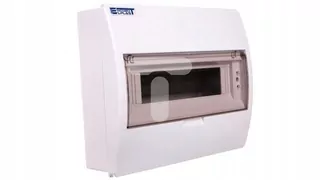 Modulárny rozvádzač 1 × 12 na povrchovú montáž IP40 s dymovou klapkou S-12+SZYBKA+N+PE 800600