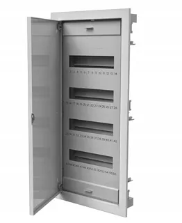 Rozvádzač 4 × 12 p/t kovové dvere 56 modulov držiaky g/k typ. klv/rwn/volta