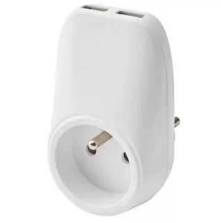 Rozbočovač 1 zásuvka 2 vstupy USB