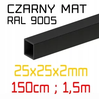 Pipe Profile Black RAL 25x25x2mm 150cm balustrády