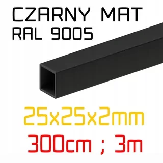Profil rúry Čierny RAL 25x25x2mm 300cm balustrády