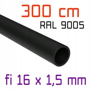 Čierna RAL Fi rúrka 16 mm x 1,5 mm 300 cm balustrády