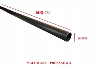 Čierna rúrka 16 x 1,5 600 cm balustráda kovania