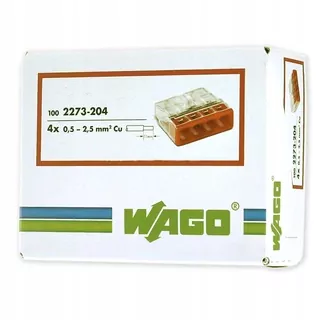 WAGO Rýchlospojka COMPACT 4 TORY 0,5-2,5 mm² priehľadné balenie 100 ks