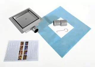 Odtok lineárny SANITLINE KVADRAT 20 × 20 sifón nízky 52 mm
