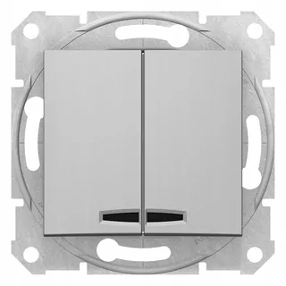 Schneider Electric, Sedna, sviečkový spínač s podsvietením, hliník, SDN0300360