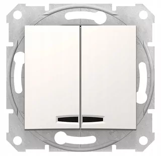 Schneider Electric, Sedna, sviečkový vypínač s podsvietením, krémová, SDN0300323