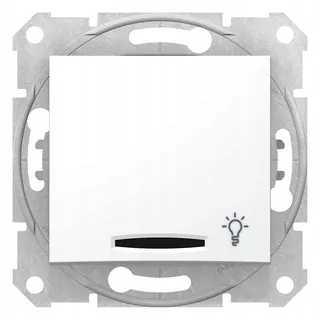 Schneider Electric, Sedna, tlačidlo "svetlo" s podsvietením, biela, SDN1800121