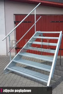 Externé trapézové schody 4 stupne 1x madlo