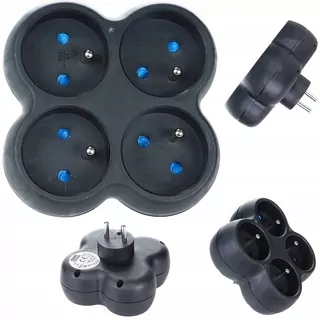 Sieťový adaptér 4 zásuvky čierny