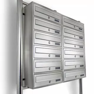 Poštová schránka 2 × 6 METALLIC nerezová oceľ