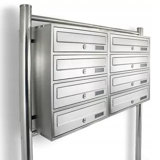 Poštová schránka 2 × 4 METALLIC nerezová oceľ