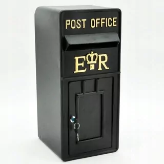 Royal Mail Post Box ER II Pillar Box Čierna liatina Poštová schránka
