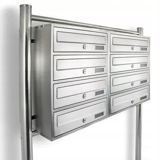 Poštová schránka 2 × 4 METALLIC nerezová oceľ