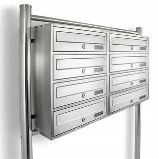 Poštová schránka 2 × 4 METALLIC nerezová oceľ