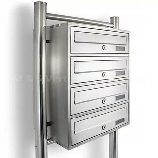 Poštovná skridňa 4 metallic nerezaná