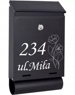 POŠTOVNÁ SKRIDŇA na listy čierna matná TUBAW80