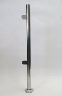 Stĺpik ľavý Ø42,4 X 1000 mm, 2 sklenené rukoväte 40X50MM, AISI 304, leštený, nerezový, pre zábradlie