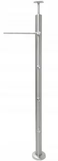 Left Ø42,4 X 1060 mm, 4 cracks Ø12 MM , aisi 304, litched, nered, for balustrada
