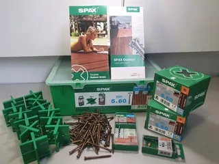 Skrutky, šróby - Spax terasa nastaviť 5x60 A2 1050pcs staré zlato