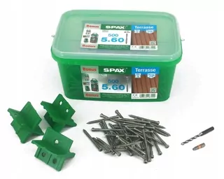 Skrutky, šróby - Spax terasa dosky 5x60 A2 + sada