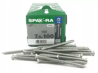 Skrutky, šróby - Spax Okno Upevňovacia skrutka 7.5x100 100 ks T30