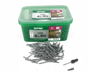 Skrutky, šróby - Spax skrutku terasa 4,5x60 Wirox 1000ks + drill