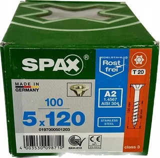 Univerzálne skrutky Spax 5 x 120 mm 1,1 kg / 100 ks.