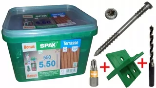 Skrutky, šróby - Spax terasa skrutka 5x50 550pcs inox bonus set
