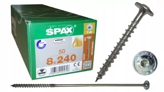 Skrutky, šróby - Skrutky do stolárskej konštrukcie SPAX doštička 8x240