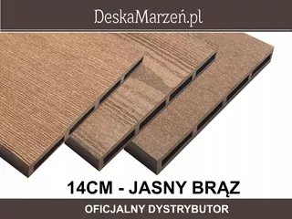 Wpc14cm kompozitné koľajnice. Jasné hnedé až rozmer