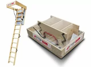 Podkrovné schody 4STEP: EXTREME 100 × 60 s klapkou hrúbky 76 mm