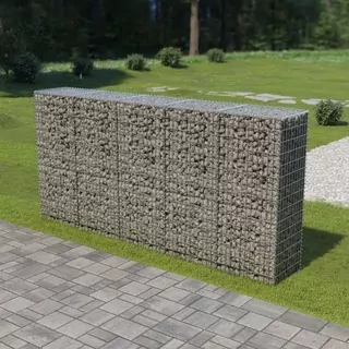 VidaXL Gabiónová stena pozinkovaná 300 × 50 × 150cm