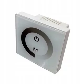 LED Dotykový Stmievač 12 V-24 V DC Nástenný Biely Sklenený