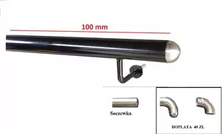Wall čierna zábradlia fi 42 konzoly 100 cm inox