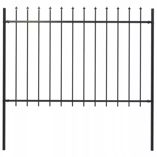 Plotové panely s hrotmi, oceľové, 1,7 × 1.2m, čierne