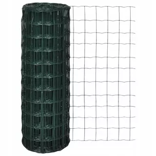 Grid Vidaxl Euro, oceľ s PVC, zelená, 25 × 1 m