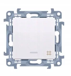 Simon 10 Krížový spínač s LED podsvietením 10AX IP20 biela CW7L.01/11
