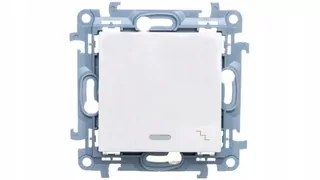 Simon 10 Schodový spínač s LED podsvietením 10AX biela CW6L.01/11