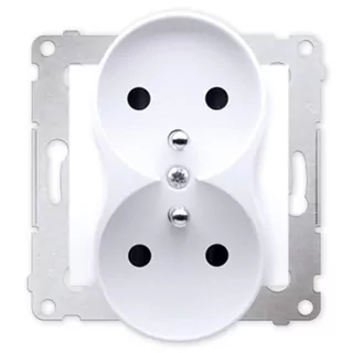 Dvojitá modulárna zásuvka s uzemnením SIMON 54, biela
