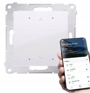 Tlačidlový ovládač 2 × 2 A pre ovládanie žalúzií, rolety ovládané smartfónom Wi-Fi Biela