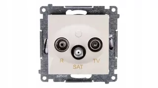 Simon 54 Anténna zásuvka RD/TV/SAT koncová krémová DASK.01/41