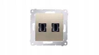 Simon 54 Dvojitá zásuvka HDMI zlatá matná DGHDMI2.01/44