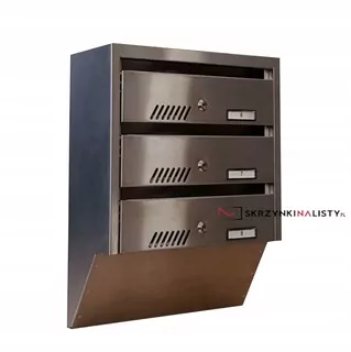 Poštová schránka - Šikmá skrinka šikmá trojica hlava 14,5 cm inox