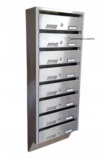 Poštová schránka - Šikmá škatuľa šikmého osem hĺbky 14,5 cm inox