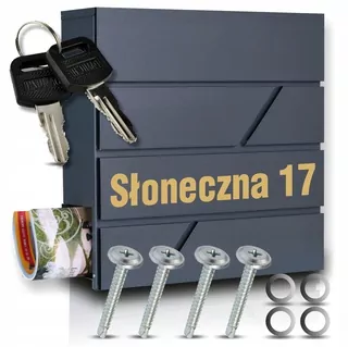 Poštová schránka - Box na zozname číslo A4 antracit s nápisom domu